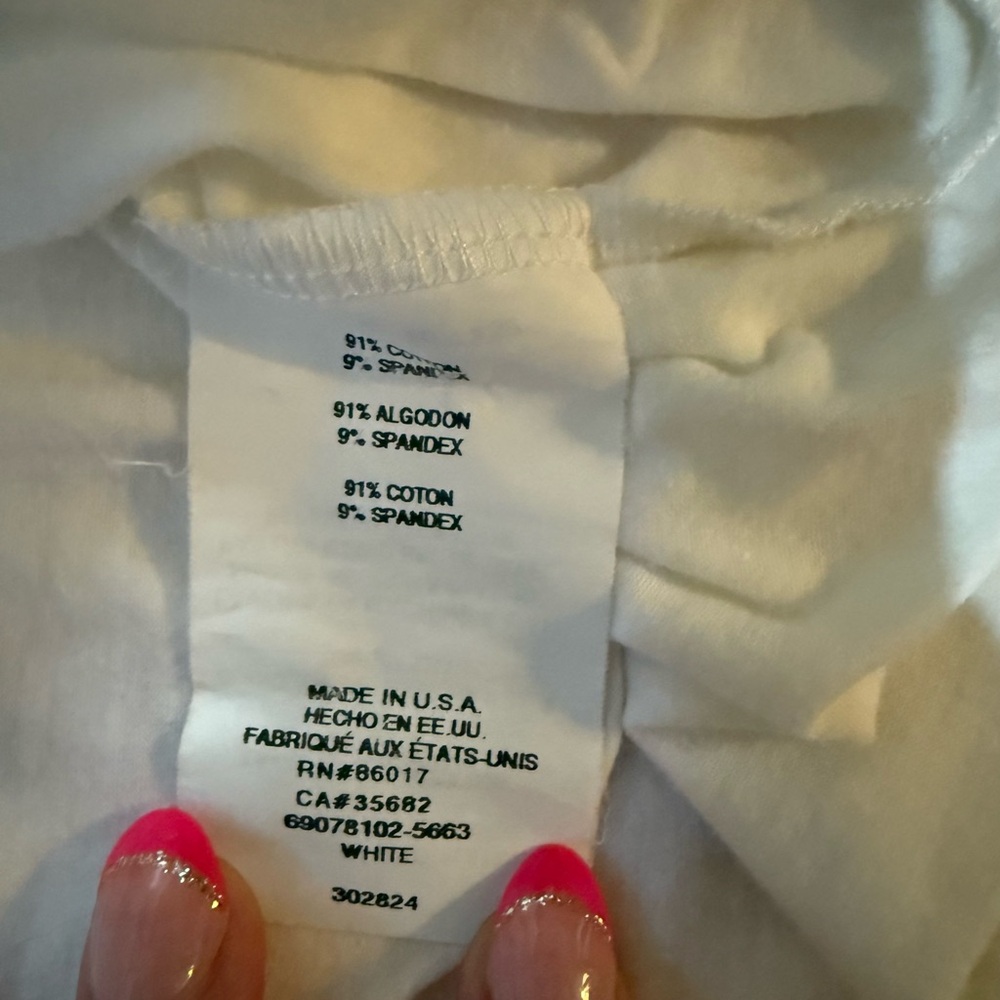 Bebe Women’s White Tee with Gold Accents - Picture 6 of 8